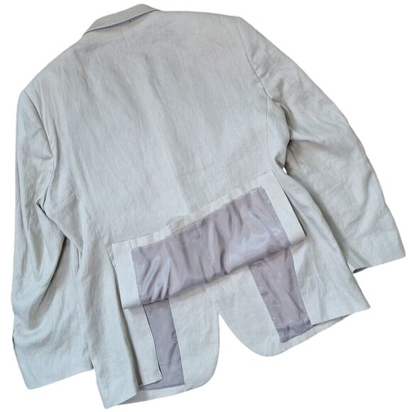 Pronto Uomo Platinum Linen Blazer Sport Jacket Double Vent 2 Button Men Size 46R - Picture 7 of 9